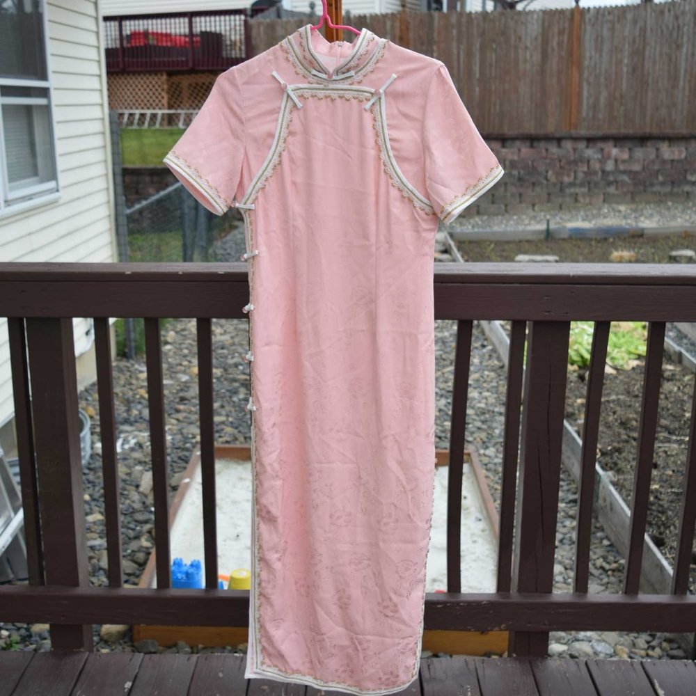 Pink Flower Qipao Dress - Chinese Traditional Cheongsam